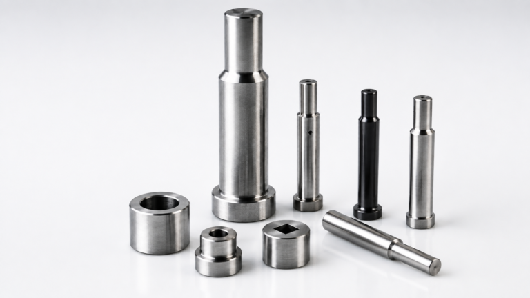 Precision punches and die buttons arranged as a product family