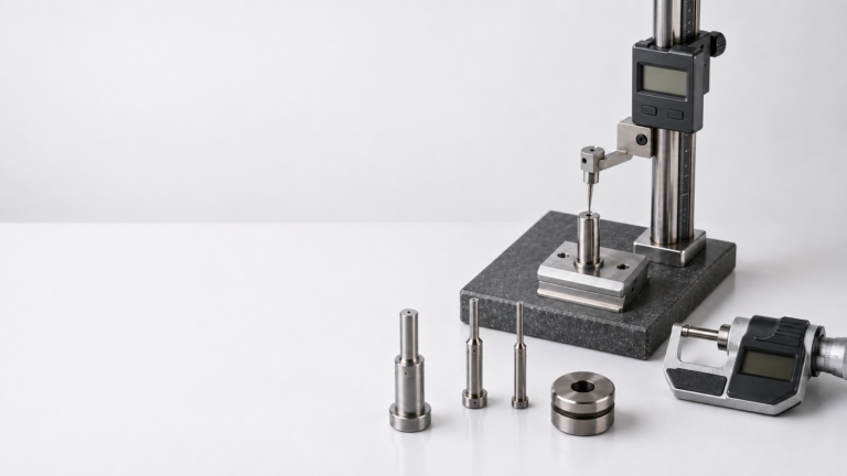 Dimensional inspection setup for precision punch components